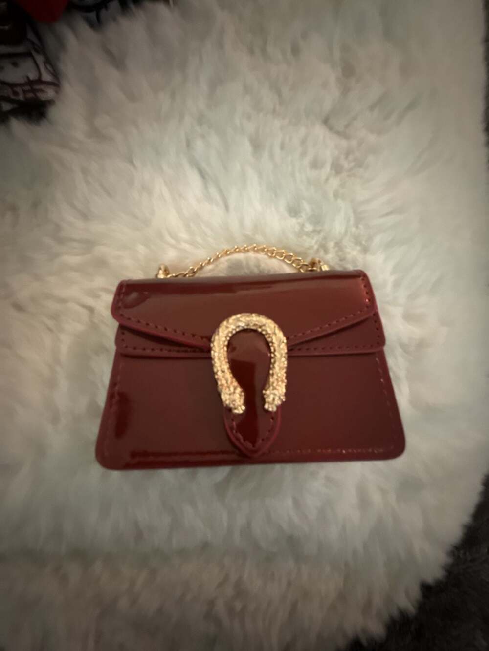 Red Mini Bag/Purse gold chain.